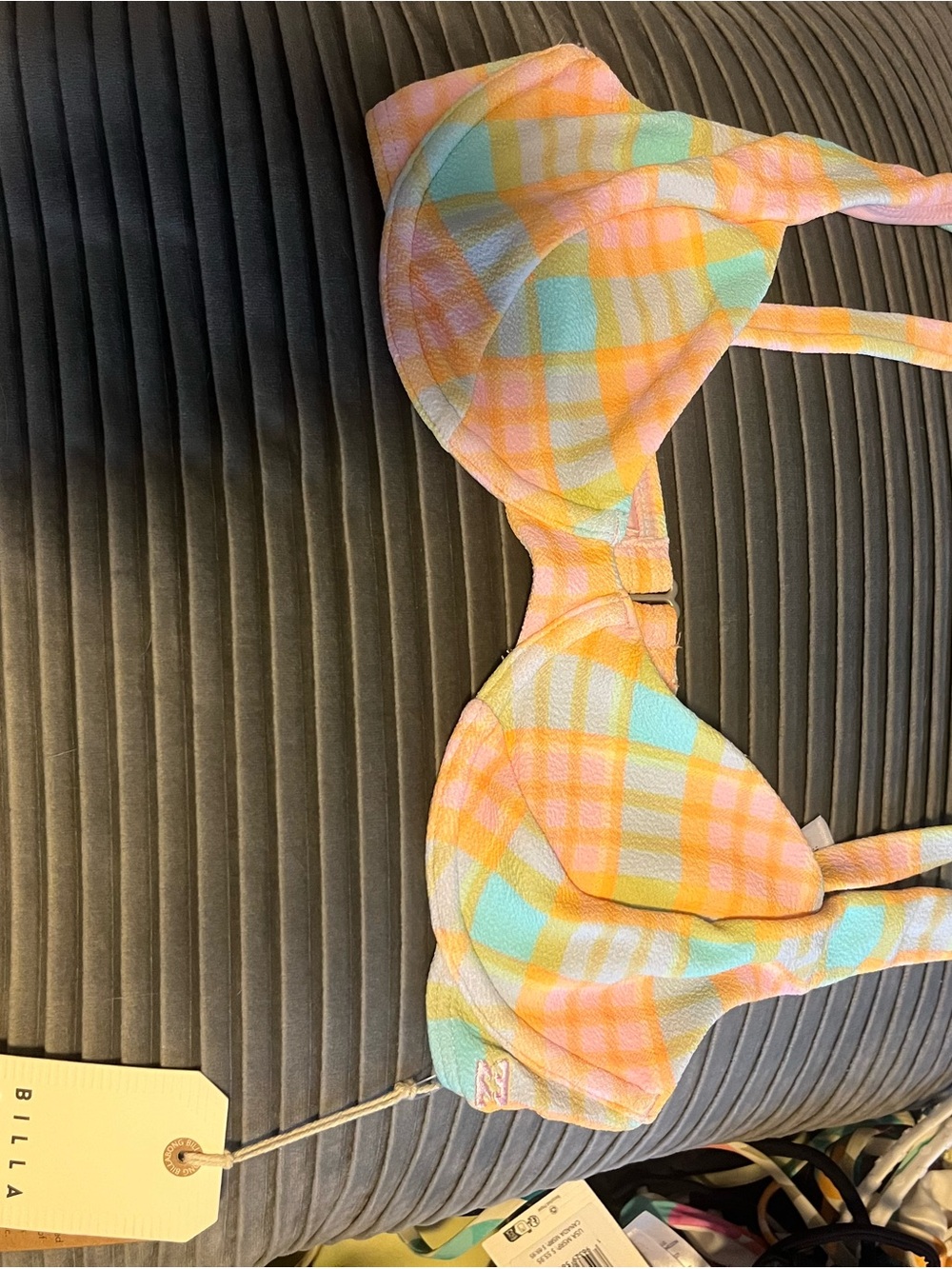Billabong Pastel Plaid Bikini top